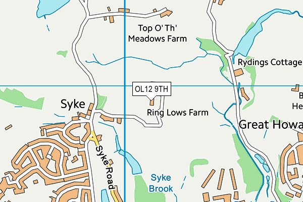 OL12 9TH map - OS VectorMap District (Ordnance Survey)