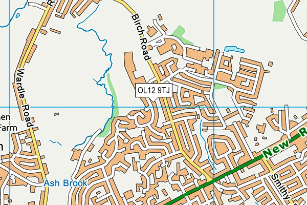 OL12 9TJ map - OS VectorMap District (Ordnance Survey)
