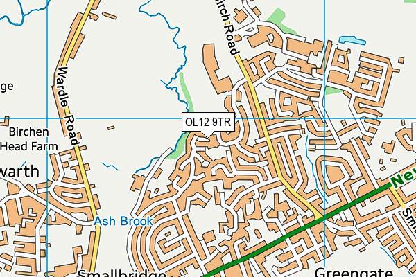 OL12 9TR map - OS VectorMap District (Ordnance Survey)