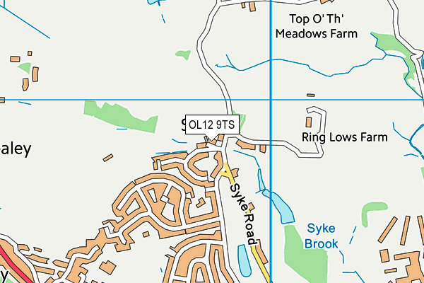 OL12 9TS map - OS VectorMap District (Ordnance Survey)