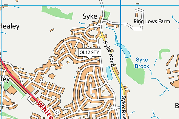 OL12 9TY map - OS VectorMap District (Ordnance Survey)