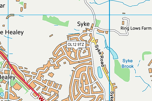 OL12 9TZ map - OS VectorMap District (Ordnance Survey)