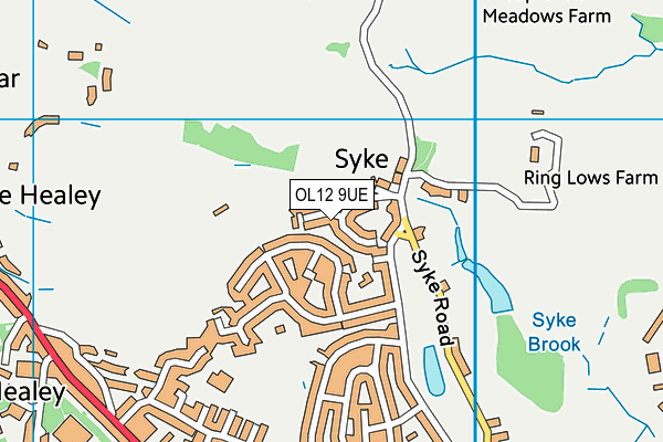 OL12 9UE map - OS VectorMap District (Ordnance Survey)