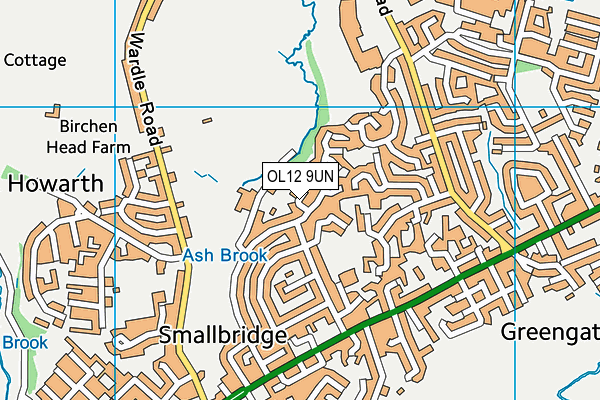 OL12 9UN map - OS VectorMap District (Ordnance Survey)