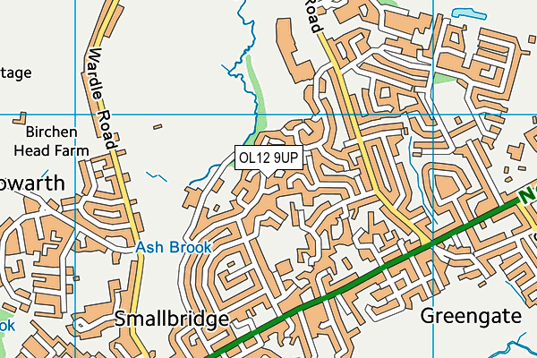 OL12 9UP map - OS VectorMap District (Ordnance Survey)