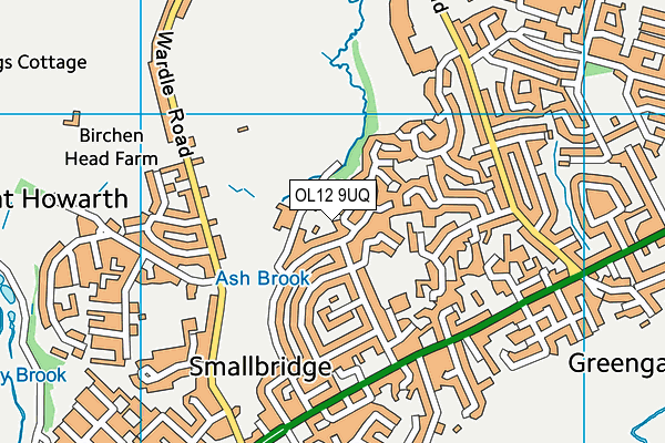 OL12 9UQ map - OS VectorMap District (Ordnance Survey)