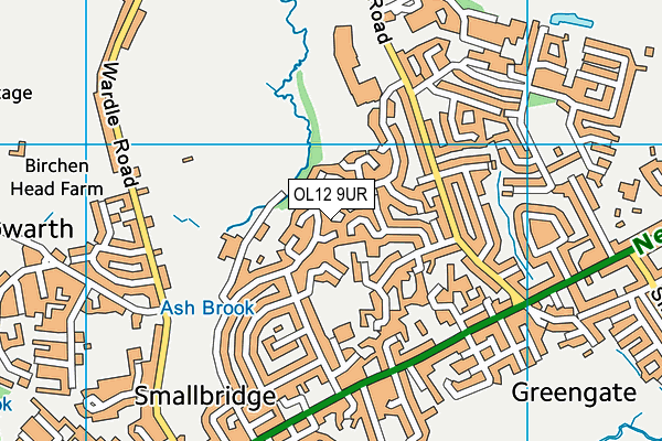 OL12 9UR map - OS VectorMap District (Ordnance Survey)