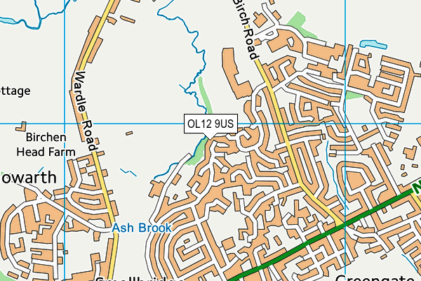 OL12 9US map - OS VectorMap District (Ordnance Survey)