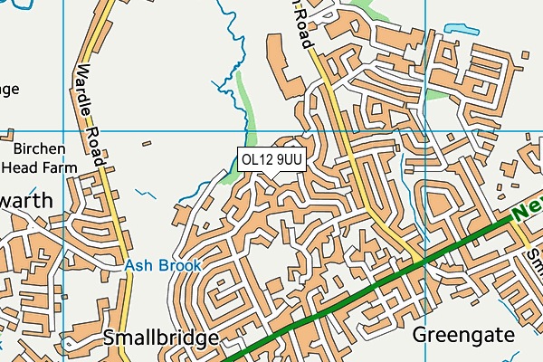 OL12 9UU map - OS VectorMap District (Ordnance Survey)