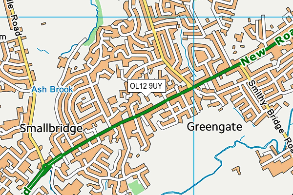 OL12 9UY map - OS VectorMap District (Ordnance Survey)