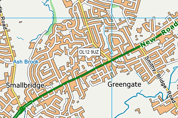 OL12 9UZ map - OS VectorMap District (Ordnance Survey)