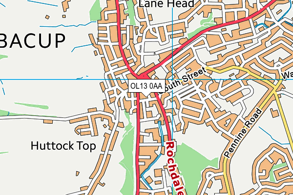 OL13 0AA map - OS VectorMap District (Ordnance Survey)