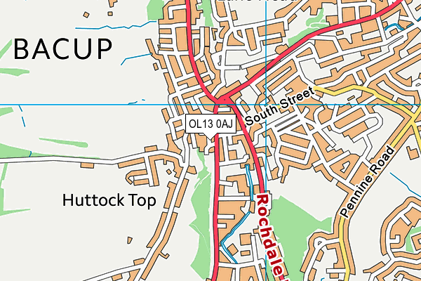 OL13 0AJ map - OS VectorMap District (Ordnance Survey)