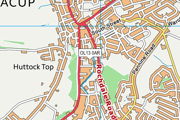 OL13 0AR map - OS VectorMap District (Ordnance Survey)