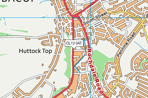 OL13 0AT map - OS VectorMap District (Ordnance Survey)