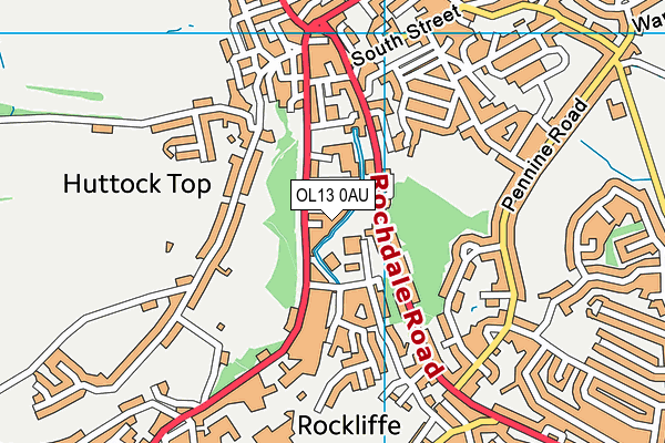 OL13 0AU map - OS VectorMap District (Ordnance Survey)