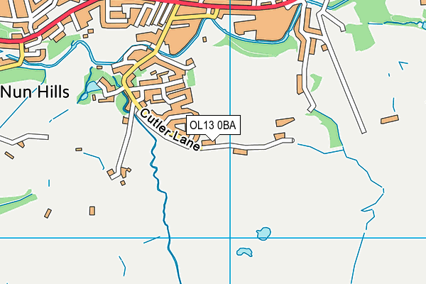 OL13 0BA map - OS VectorMap District (Ordnance Survey)