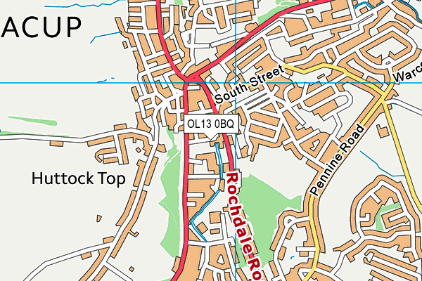 OL13 0BQ map - OS VectorMap District (Ordnance Survey)