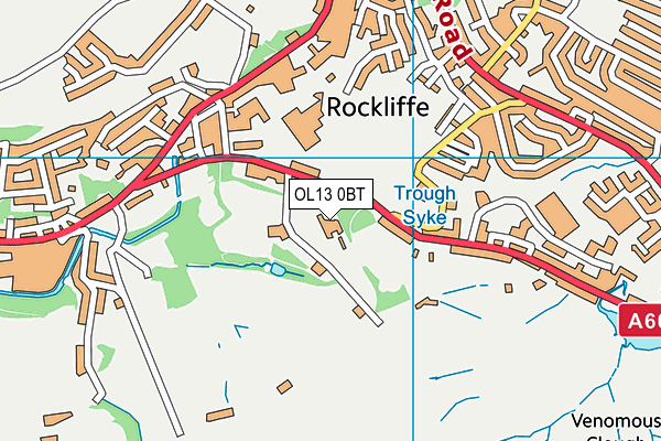 OL13 0BT map - OS VectorMap District (Ordnance Survey)