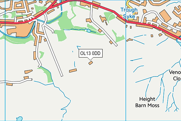 OL13 0DD map - OS VectorMap District (Ordnance Survey)