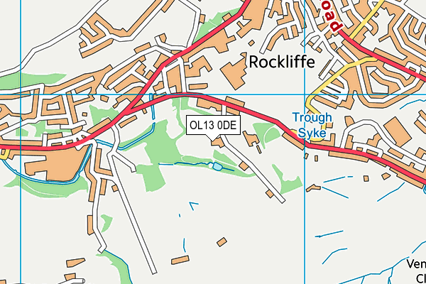 OL13 0DE map - OS VectorMap District (Ordnance Survey)