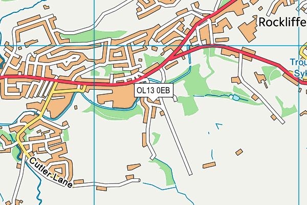 OL13 0EB map - OS VectorMap District (Ordnance Survey)