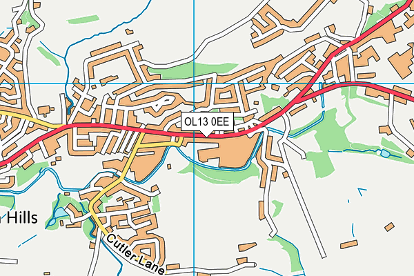 OL13 0EE map - OS VectorMap District (Ordnance Survey)