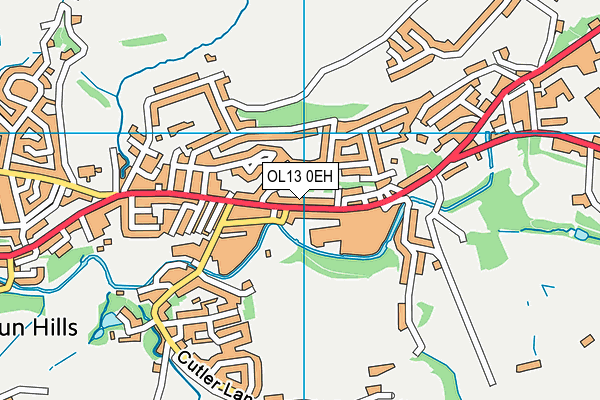 OL13 0EH map - OS VectorMap District (Ordnance Survey)
