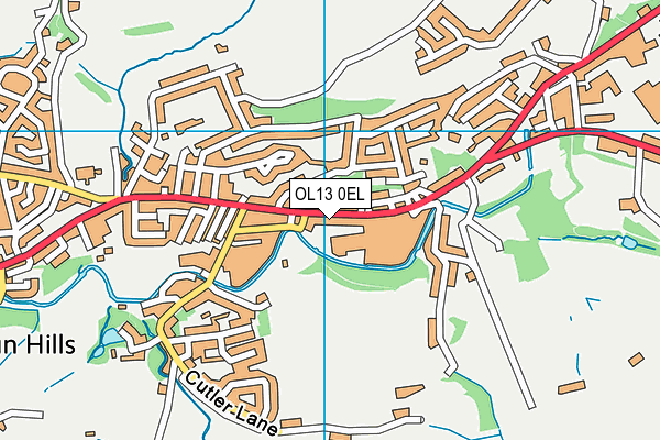 OL13 0EL map - OS VectorMap District (Ordnance Survey)