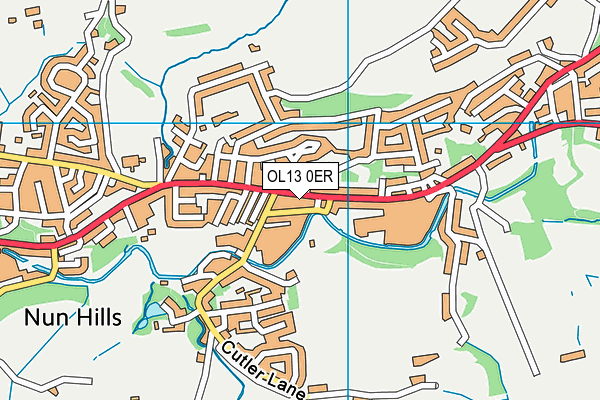 OL13 0ER map - OS VectorMap District (Ordnance Survey)