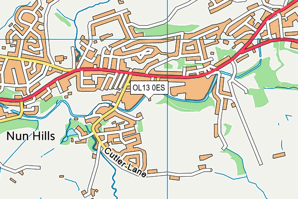 OL13 0ES map - OS VectorMap District (Ordnance Survey)