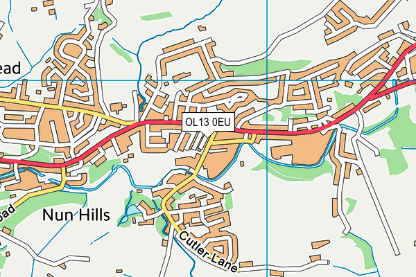 OL13 0EU map - OS VectorMap District (Ordnance Survey)