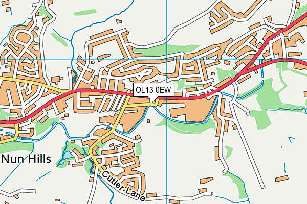 OL13 0EW map - OS VectorMap District (Ordnance Survey)