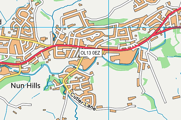 OL13 0EZ map - OS VectorMap District (Ordnance Survey)