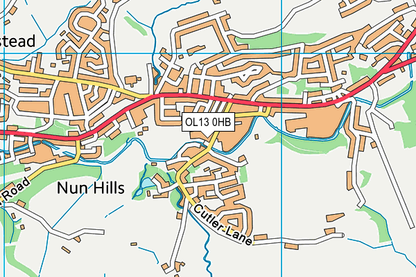 OL13 0HB map - OS VectorMap District (Ordnance Survey)