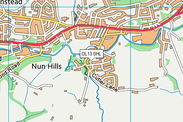 OL13 0HL map - OS VectorMap District (Ordnance Survey)