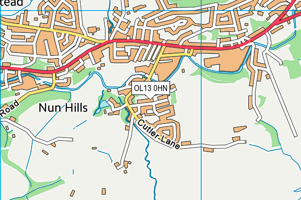 OL13 0HN map - OS VectorMap District (Ordnance Survey)