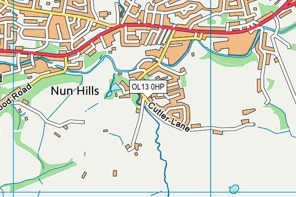 OL13 0HP map - OS VectorMap District (Ordnance Survey)