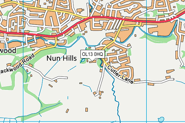 OL13 0HQ map - OS VectorMap District (Ordnance Survey)