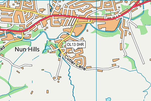 OL13 0HR map - OS VectorMap District (Ordnance Survey)