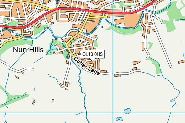 OL13 0HS map - OS VectorMap District (Ordnance Survey)