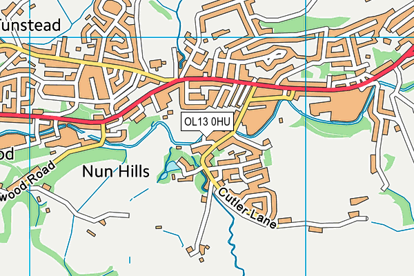 OL13 0HU map - OS VectorMap District (Ordnance Survey)