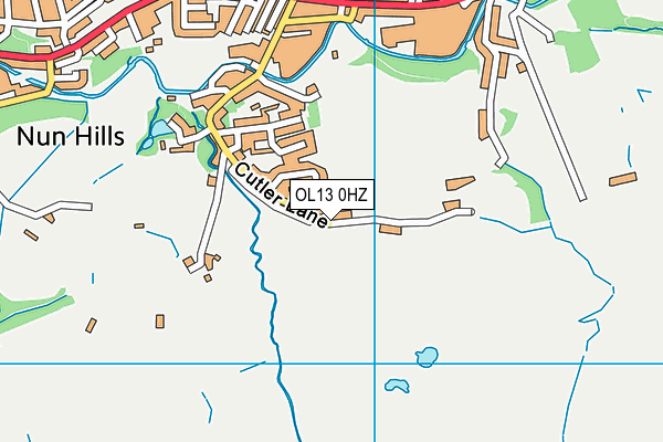 OL13 0HZ map - OS VectorMap District (Ordnance Survey)