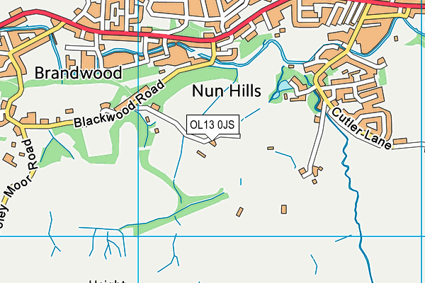 OL13 0JS map - OS VectorMap District (Ordnance Survey)