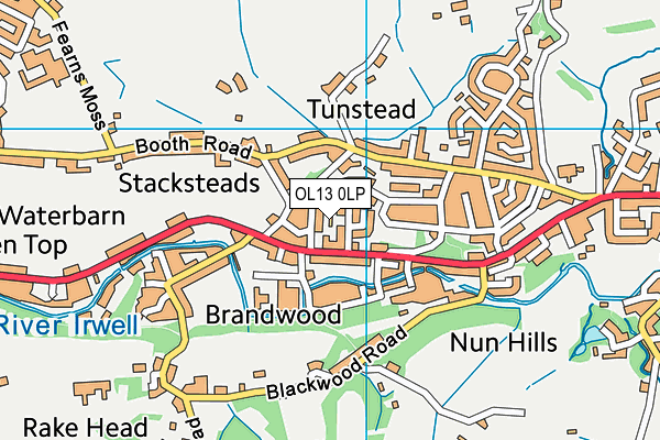 OL13 0LP map - OS VectorMap District (Ordnance Survey)