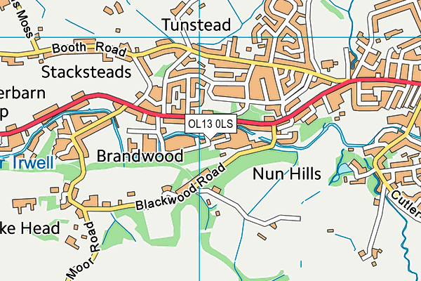 OL13 0LS map - OS VectorMap District (Ordnance Survey)