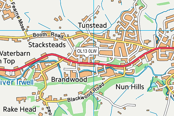 OL13 0LW map - OS VectorMap District (Ordnance Survey)