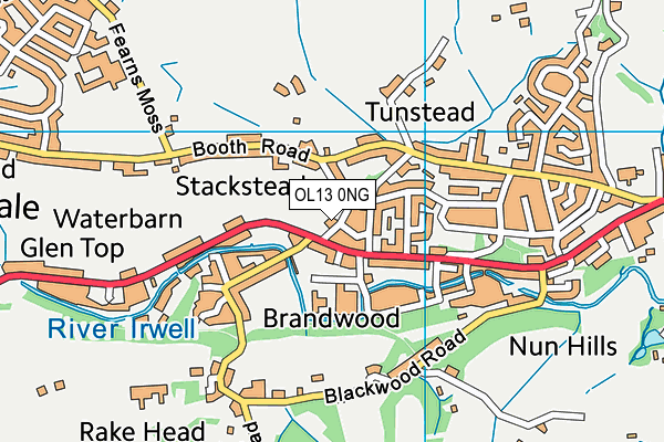 OL13 0NG map - OS VectorMap District (Ordnance Survey)