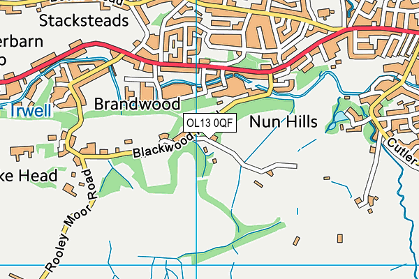 OL13 0QF map - OS VectorMap District (Ordnance Survey)