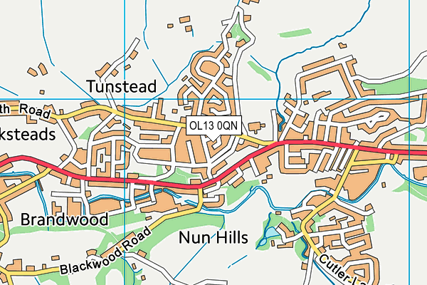 OL13 0QN map - OS VectorMap District (Ordnance Survey)